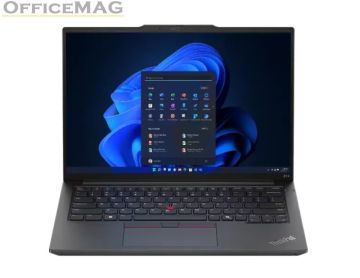 Лаптоп Lenovo ThinkPad E14 G6 Intel Core Ultra 5 125U (up to 4.3GHz, 12MB), 16GB DDR5 5600, 512GB SSD, 14" WUXGA (1920x1200) IPS AG, Intel Graphics, FHD&IR Cam, Backlit KB, Black, WLAN, BT, 3 cell, FPR, DOS, 3Y Onsite