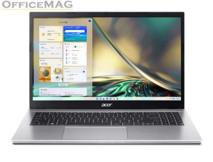 Лаптоп Acer Aspire 3, A315-59-39M9, Core i5-1235U, (up to 4.40Ghz, 12MB), 15.6" FHD (1920x1080) IPS SlimBezel AG, 16GB DDR4, 1024GB SSD PCIe, Intel UMA Graphics,Cam&Mic, 802.11ac + BT, No OS, Silver