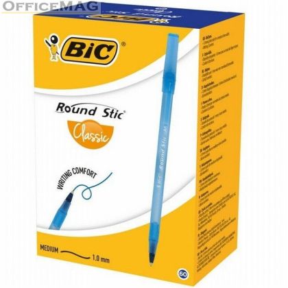 Химикалка Bic Round Stic 0.4 mm Синя 60 бр.