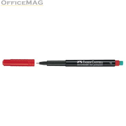 Универсален перманентен OHP маркер Faber-Castell 1513 F 0.6 mm Червен