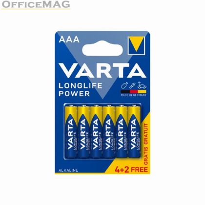 Батерия Varta Longlife Power LR3/AAA Алкална, 1.5V, 4+2 бр.