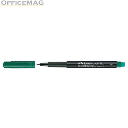 Универсален перманентен OHP маркер Faber-Castell 1523 S 0.4 mm Зелен