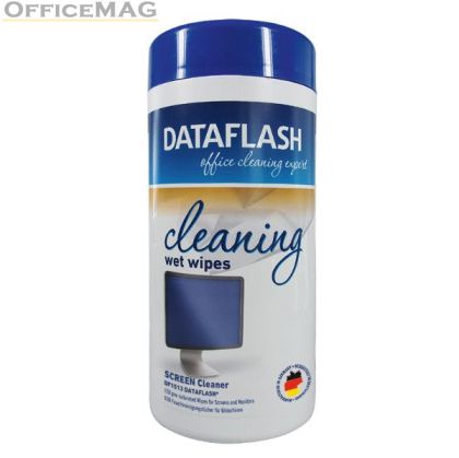 Почистващи мокри кърпи за екрани Data Flash 100 бр.