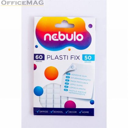 Монтажни лепенки Nebulo Plasti Fix Неперманентни, 60 бр. Бели