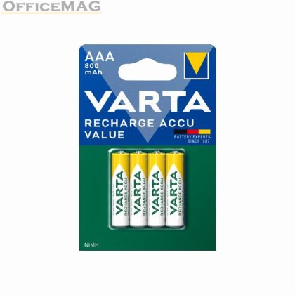 Батерия Varta Power Accu R2U/AAA Презареждаща 800 mAh, 1.2V, 3+1 бр.