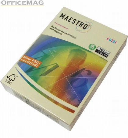 Цветен картон Maestro Color Ванилия, А4, 250 л. 160 g/m2