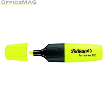 Текст маркер Pelikan 490 Скосен връх 1-5 mm Жълт