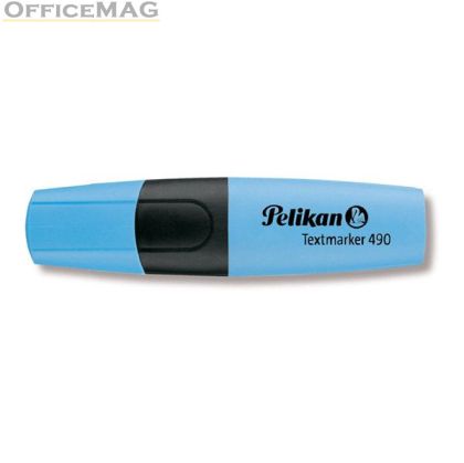 Текст маркер Pelikan 490 Скосен връх 1-5 mm Син