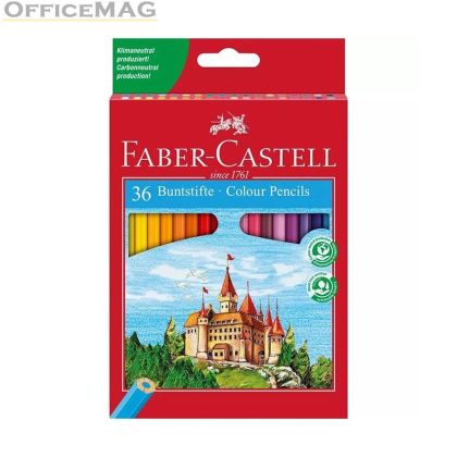 Цветни моливи Faber-Castell Castle Шестоъгълни, 36 цвята