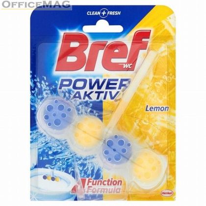 Ароматизатор за тоалетна Bref WC Power Activ Блокче, комплект 50 g, Lemon