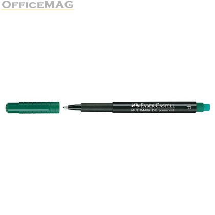 Универсален перманентен OHP маркер Faber-Castell 1513 F 0.6 mm Зелен