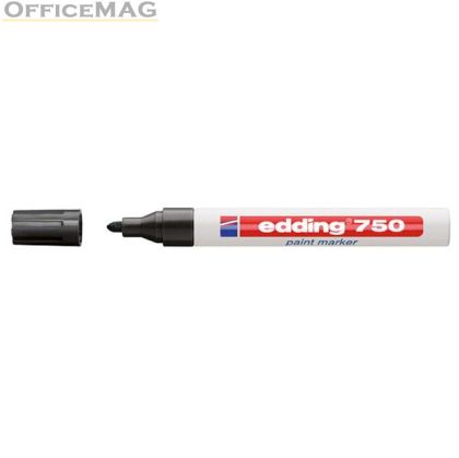 Paint маркер Edding 750 Объл връх 2-4 mm Черен