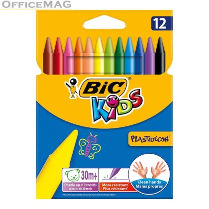 Пастели BIC Kids Plastidecor Восъчни 12 цвята