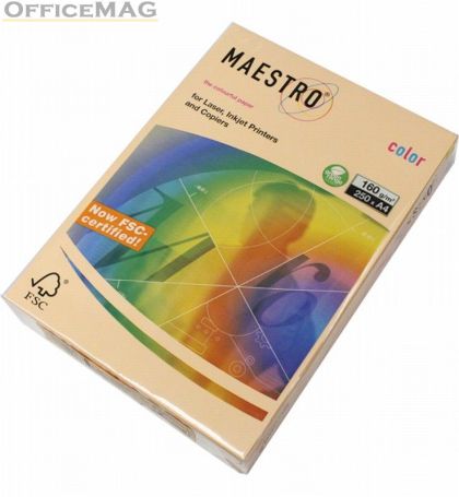 Цветен картон Maestro Color Сьомга, А4, 250 л. 160 g/m2