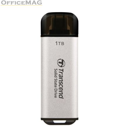 Твърд диск Transcend 1TB, USB External SSD, ESD300S, USB 10Gbps, Type C, Silver