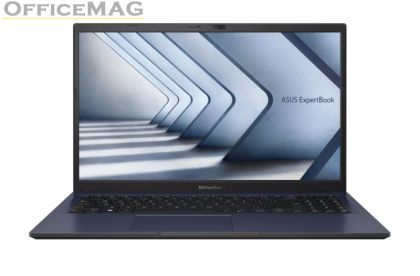 Лаптоп Asus ExpertBook Essential Intel B1502CVA-BQ2266X, I7-1355U, 15.6" FHD IPS(1920x1080), Intel Iris Xe Graphics, DDR4 16GB ( 16GB DDR4 on board ). (1 slot free), 512GB M.2 NVMe,VGA,HDMI,RJ45,Windows 11 Pro, Backpack,Black