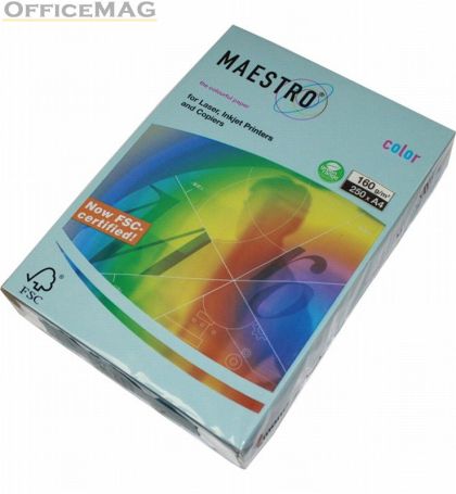 Цветен картон Maestro Color Ледено, А4, 250 л. 160 g/m2