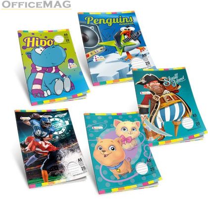 Тетрадка Multiprint Kids Меки корици, А5 20 л. с широки редове