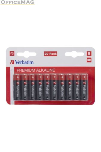 Батерия Verbatim ALKALINE BATTERY AA 20 PACK (HANGCARD)