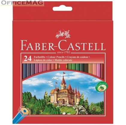 Цветни моливи Faber-Castell Castle Шестоъгълни, 24 цвята