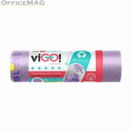 Торби за смет viGO! 35 L, 53х60 cm, 12 бр., Лилав