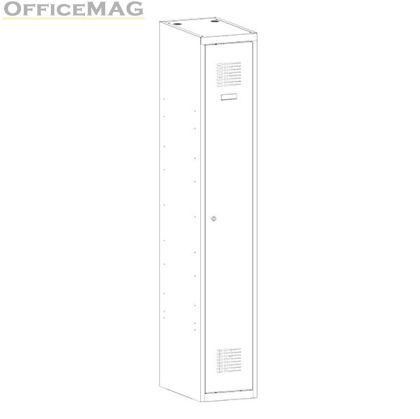 Метален гардероб Malow Wardrobe Locker SUM310W С 1 отделение, 30x50x180 cm Сив