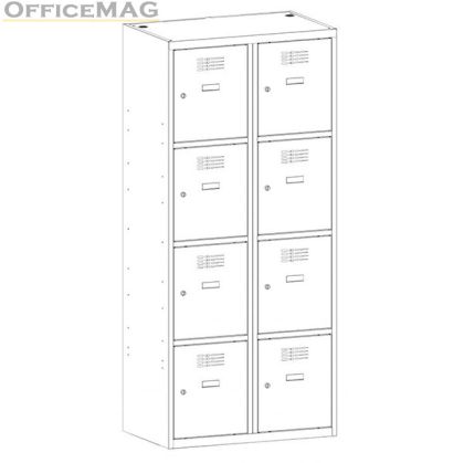 Метален гардероб Malow Wardrobe Locker SUS424W С 8 отделения, 80x50x180 cm Цвят по избор