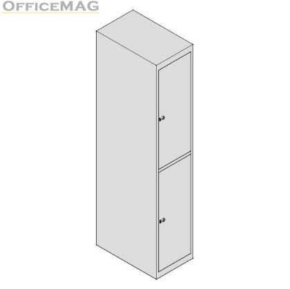 Метален гардероб Wardrobe Star WS12 С 2 отделения, 38x45x185 cm Сив