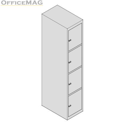 Метален гардероб Wardrobe Star WS14 С 4 отделения, 38x45x185 cm Сив