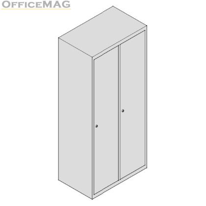 Метален гардероб Wardrobe Star WS22 С 2 отделения, 76x45x185 cm Сив