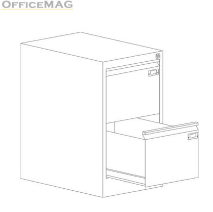 Шкаф за висящи папки Malow File Locker SZK101E Единичен с 2 чекмеджета, 41.5x63x71.5 cm, Сив