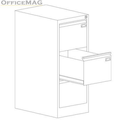 Шкаф за висящи папки Malow File Locker SZK201E Единичен с 3 чекмеджета, 41.5x63x100 cm, Сив