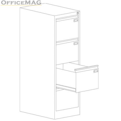 Шкаф за висящи папки Malow File Locker SZK301E Единичен с 4 чекмеджета, 41.5x63x128.5 cm, Сив