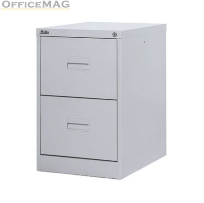 Шкаф за висящи папки Silverline Midi FCMI2A Единичен с 2 чекмеджета, 39.8x62.2x71.1 cm, Сив