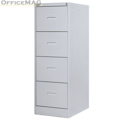 Шкаф за висящи папки Silverline Midi FCMI4A Единичен с 4 чекмеджета, 39.8x62.2x132 cm, Сив