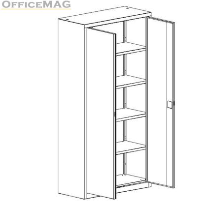 Метален шкаф Malow Office Locker SBM 202 С четири рафта, 80x43.5x199 cm Сив