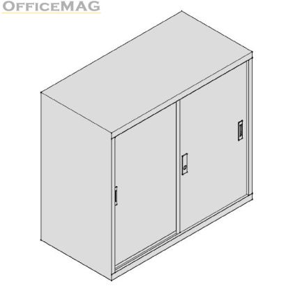 Метален шкаф Практик AMT 0891 С един рафт, плъзгащи врати, 91.5x45.8x83.2 cm Сив