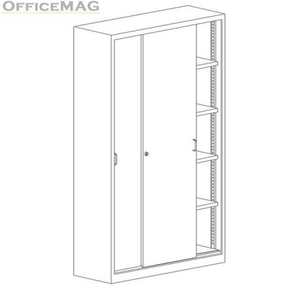 Метален шкаф Malow Office Locker SBM 222 С четири рафта, 100x43.5x199 cm Сив