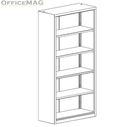 Метален шкаф Malow Office Locker RZ 202 С четири рафта, 80x43.5x199 cm Сив