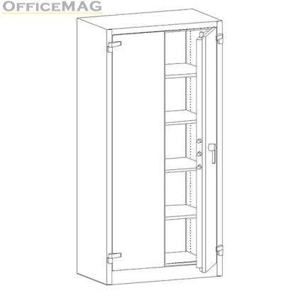 Огнеупорен метален шкаф Malow Office Locker SAM W2A С четири рафта, 95x55x195 cm