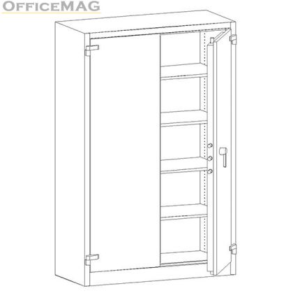 Огнеупорен метален шкаф Malow Office Locker SAM W3A С четири рафта, 126x55x195 cm