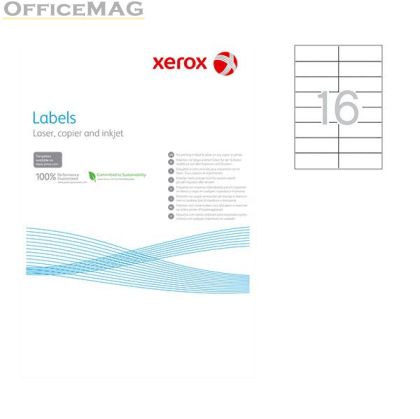 Етикети Xerox Бели, прави ъгли, 105x37 mm A4 100 л. 16 етик./лист