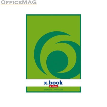 Бележник Herlitz X-book Меки зелени корици, А5 50 л. без редове