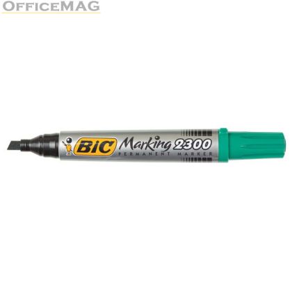 Перманентен маркер Bic 2300 Скосен връх 3.1-5.3 mm Зелен