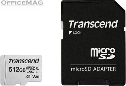 Памет Transcend 512GB microSD w/ adapter UHS-I U3 A1