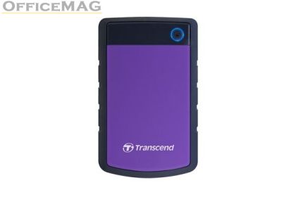 Твърд диск Transcend 2TB, 2.5" Portable HDD, StoreJet H3, Purple, Anti-shock