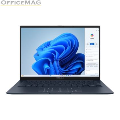 Лаптоп Asus Zenbook UX3405MA-PP287W, INTEL ULTRA 9 185H,14."OLED ,WQXGA+(WQ+) 2880X1800 16:10, DDR5 32GB(ON BD.), 1 TB PCIEG4 SSD, Intel Art Graphics, Widnows 11, Blue