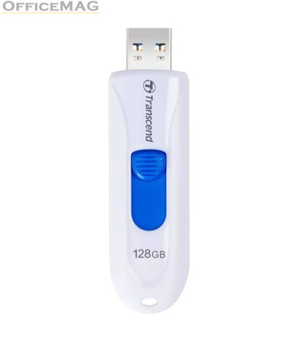 Памет Transcend 128GB, USB3.1, Pen Drive, Capless, White