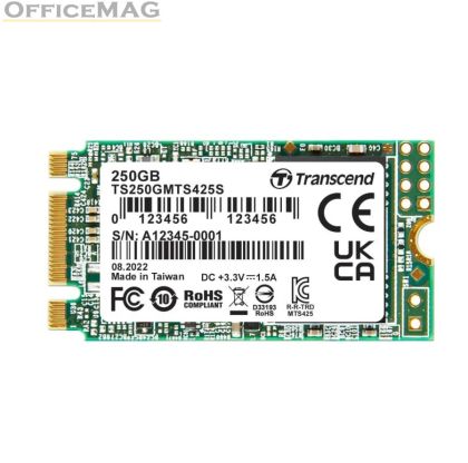 Твърд диск Transcend 250GB, M.2 2242 SSD, SATA3 B+M Key, TLC