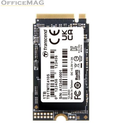 Твърд диск Transcend 1TB, M.2 2242, PCIe Gen4x4, NVMe, 3D TLC, DRAM-less